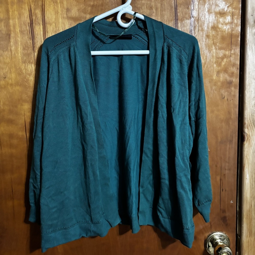 Lane Bryant Green Short Open Front Cardigan Size 18/20